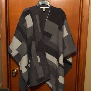 Shades of grey poncho. One size fits all.